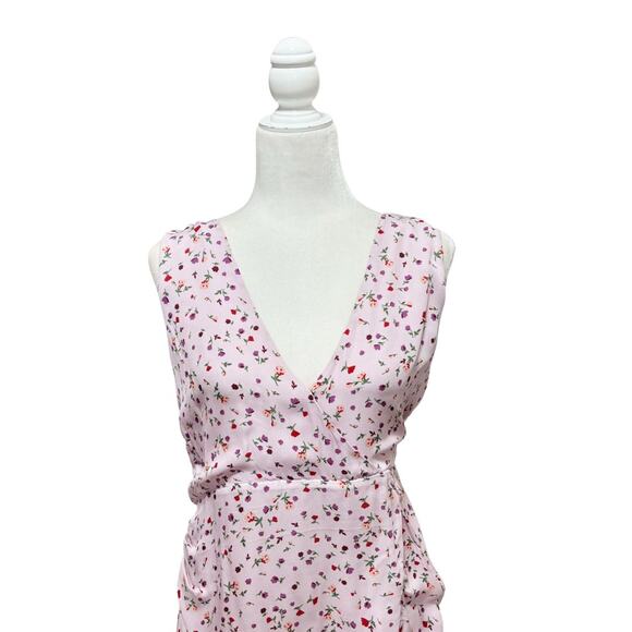 NICHOLAS Floral Drape Front Silk Maxi Dress 14 Purple - Picture 3 of 10